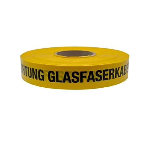 Bemango Trassenwarnband Achtung Glasfaserkabel 250m Breite 40mm