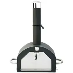 vidaXL Garten Pizzaofen mit Pizzastein - Pizzaofen für den Garten, ideal für authentische Pizzen mit rauchigem Geschmack, robustes Design aus SPCC, inkl. Thermometer für optimale Temperaturkontrolle.