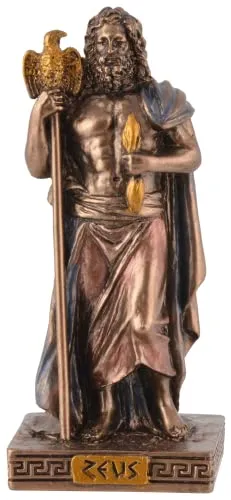 Miniatur Figur griechischer Gott Zeus - mit Bronzefarbe bemalt by Veronese
