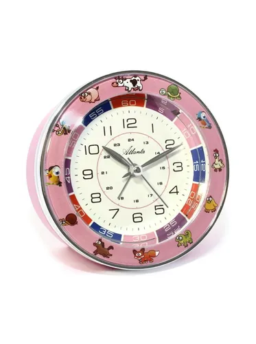 Atlanta 1982/17 Quarz Wecker Kindewecker Rosa Leise Weckwiederholung Licht NEU