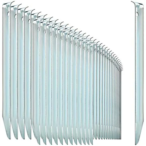 com-four® 48x Zelt-Heringe aus Stahl - halbrunde, robuste Erdnägel für Camping und Outdoor - ideal für normalen Boden