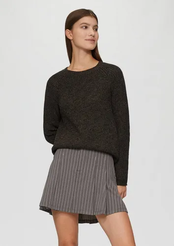 QS Longpullover Strickpullover Melierter Strickpullover mit Raglanärmeln