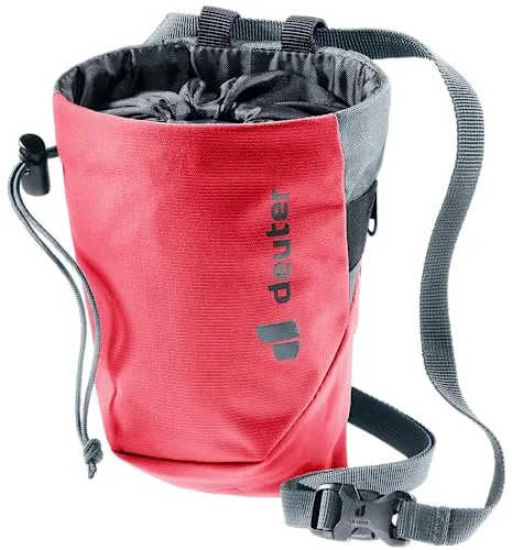 Deuter Gravity Chalk Bag II M Hibiscus-Graphite - Kletterzubehör mit praktischem Bauchgurt für schnellen Zugriff, 1 Liter Volumen und leichtes Gewicht von nur 100 g.