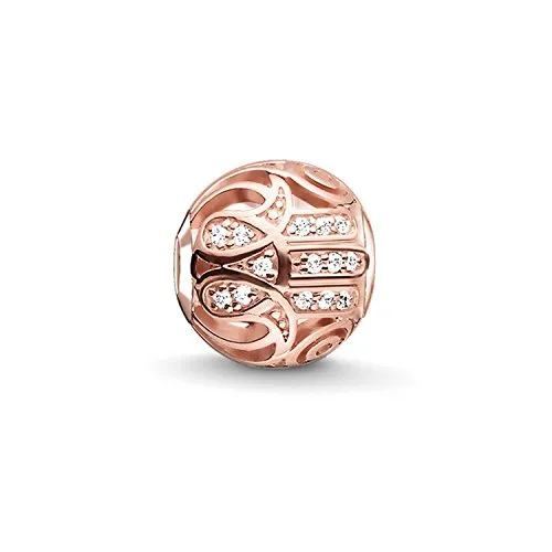 Thomas Sabo Damen-Bead Fatimas Hand Karma Beads 925 Sterling Silber 750 rosegold vergoldet Zirkonia weiß K0206-416-14