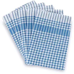 5er Set Geschirrhandtuch aus 100 % Baumwolle, kariert, blau-weiß, 50/70 cm