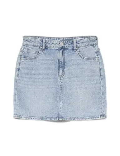 Vero Moda Jeansrock VMTESSA HR SHORT DNM SKIRT MIX GA NOOS - Sommerröcke aus 99% Baumwolle mit Stretchanteil für perfekten Tragekomfort, modischer Denim-Look in Light Blue, ideal für lässige Sommerstyles.