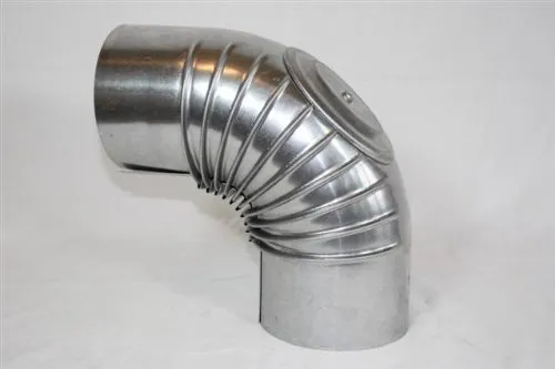 Rauchrohr, Ofenrohr Bogen 90° mit Tür FAL 110 ø 0,6mm stark