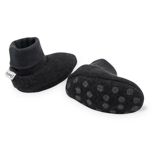 Ehrenkind® Walkschuhe | Krabbelschuhe Babys | Bio-Wolle & Bio-Baumwolle | Standard 100 by Oeko-TEX | Schiefer 23/24 | Baby Schuhe