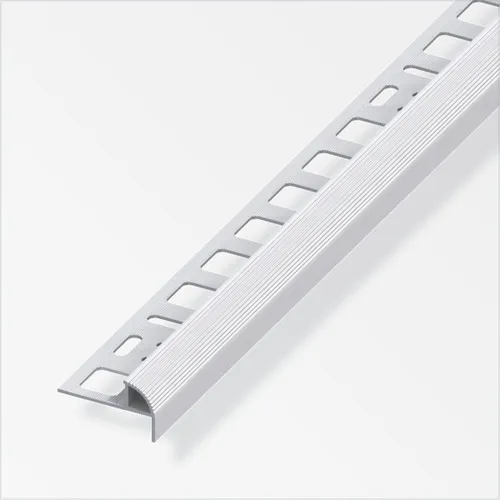alfer Treppenkantenprofil 1 m, 10 x 19.5 x 7.5 mm Alu eloxiert silber