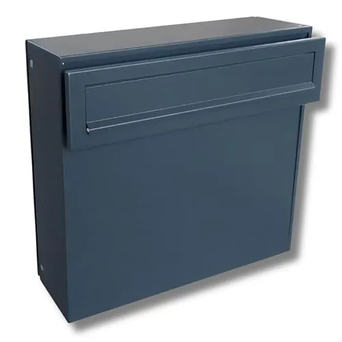 Letterbox24 A-050 Durchwurfbriefkasten für Zaun & Tor - Wetterfester Durchwurfbriefkasten aus pulverbeschichtetem Stahl, passend für Tore mit 24-32 mm Stärke. Ideal für DIN A4 Post, ohne Knicken. Maße: 330 x 370 x 100 mm.