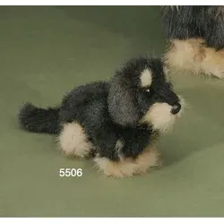 Förster Stofftiere 5506 Rauhaardackel Langhaar mini 15 cm - Braun/Blau/Rot