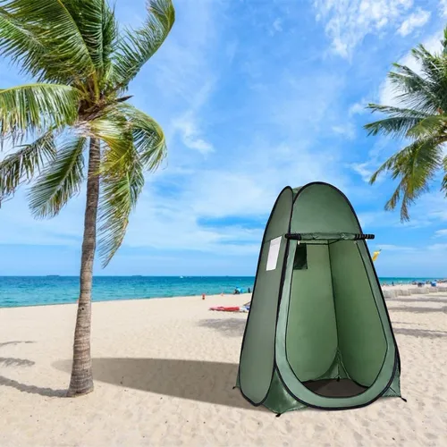 GOPLUS Duschzelt mit Tragetasche, Toilettenzelt, Umkleidezelt, Umkleidekabine, Lagerzelt, Pop-Up-Zelt für Camping und Strand, 120 x 120 x 190 cm