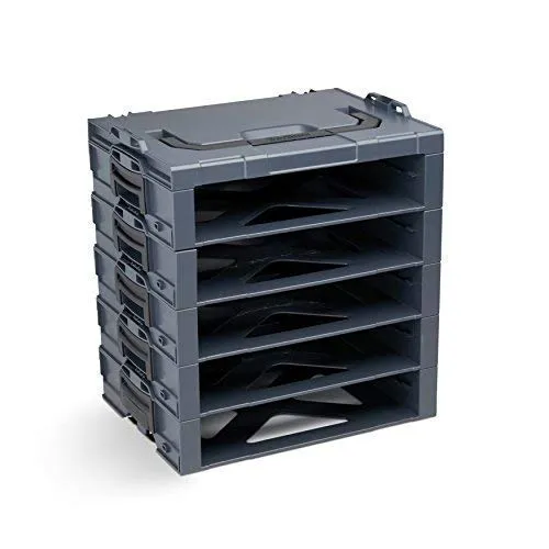 Bosch Sortimo i-Rack 5 Fach in Anthrazit für Werkzeugkoffer | Innovatives Transportsystem | Bosch Werkzeugkoffer Leer | Kompatibel mit L-Boxx