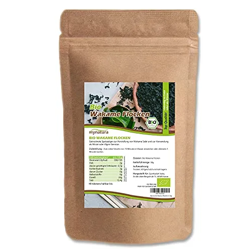 Mynatura Bio Wakame Flocken 50g I Wakame Alge I Getrocknet I Meeresalge I Qualifizierte Wildsammlung I Pflanzlich (1 x 50g)