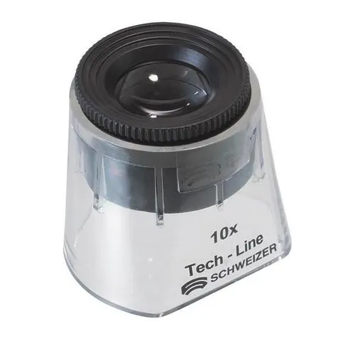 Schweizer Standlupe Tech-Line 10x Vario - Lupen-Messtechnik mit 10x Vergrößerung und schlagfestem Gehäuse, ideal für präzise Messungen und detailreiche Betrachtungen.