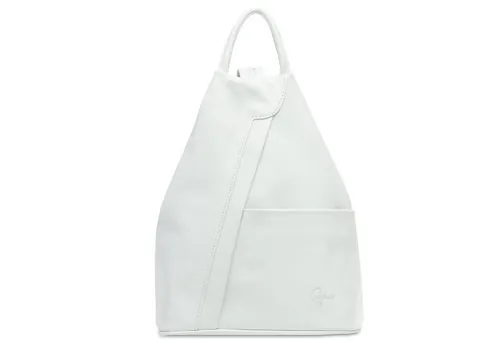 Caspar Cityrucksack TL782 2 in 1 Leder Rucksack Handtasche in weiß von Caspar