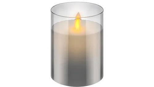 Świeca LED z prawdziwego wosku w szkle, 7,5 x 10 cm in grau von Goobay