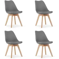 Best for Home Moderner Esszimmerstuhl mit Holzbeinen