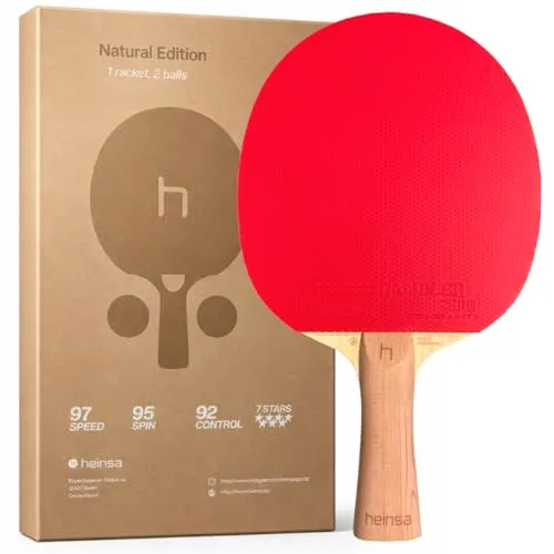 HEINSA Natural Edition Carbon Tischtennisschläger Profi – Elegante Holzoptik mit Zero Gravity Belag