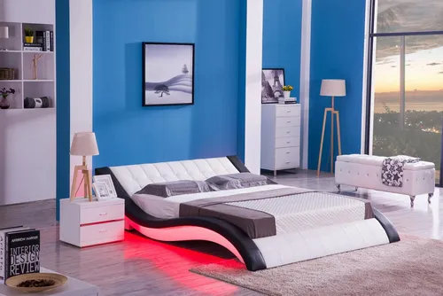 Luxus Bett Design Digital Sound USB – Modernes Doppelbett für Schlafzimmer