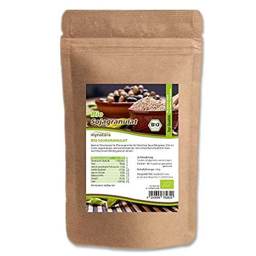 Mynatura Bio Sojagranulat I Aus getoasteten und geschroteten Sojabohnen I Soja I Fleisch Alternative I Naturprodukt I Im Beutel (1000g)