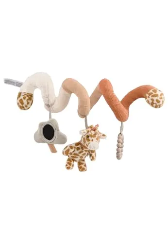 Sterntaler Spielzeugspirale Giraffe Kaya – Weiches Babyspielzeug aus Feinkord & Microfleece – Mit Rassel, Spiegel & Silikonring – Ideal für Babybett, Babyschale & Kinderwagen