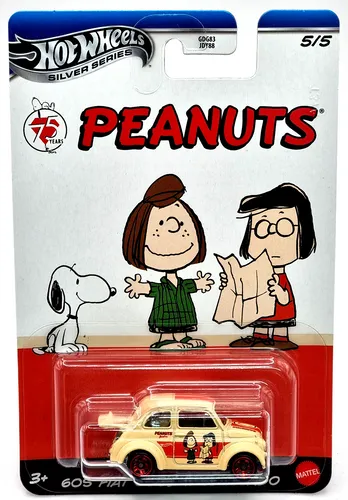 Hot Wheels car Silver Series Peanuts Auto 60S Fiat 500D Modificado 5/5