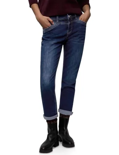 Street One Jeans Loose Fit Dark Indigo Soft Washed 27 - Bequeme Jeans im Mid Waist mit Tapered Legs in dunkelblauer Waschung. Ideal für lässige Outfits, mit 5-Pocket-Style und optimalem Tragekomfort.