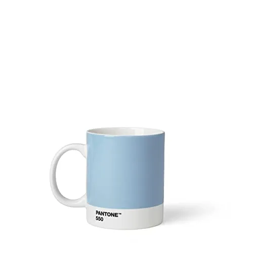 Pantone Porzellan Kaffeetasse, dickwandig, Kaffeebecher spülmaschinenfest, 375ml, Light Blue 550, hellblau