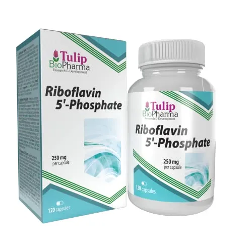 Tulip BioPharma Vitamin B2 (Riboflavin 5'-Phosphat) 250mg 120 Kapseln, Laborgeprüft, Hochdosiert, Nicht GVO & Glutenfrei