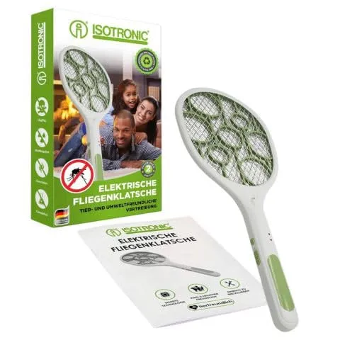 ISOTRONIC Insektenabwehrgerät Isotronic Mosquito Schläger, 1-tlg. - Effektiver Insektenabwehrschläger mit Hochspannungsgitter für eine schnelle Bekämpfung von Fliegen und Stechmücken. Ideal für den praktischen Einsatz im Innen- und Außenbereich.
