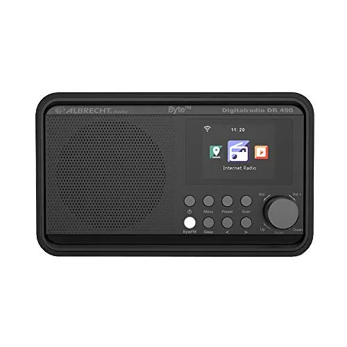 Albrecht DR490 ByteFM - Internet/DAB+/UKW Radio - Radios mit Farbdisplay und Smartphone-App Steuerung, kristallklarer Sound dank Holzgehäuse für rauschfreien Genuss.