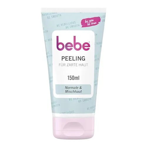bebe Peeling für zarte Haut 150 g, sanfte Gesichtsreinigung mit Aprikosenextrakt und -Duft, gründliche Hautreinigung für normale Haut und Mischhaut