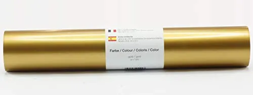 Selbstklebende Plotterfolie Vinylfolie 30,5 cm x 3 m glänzend 39 Farben zur Auswahl, Farbe:171 Gold