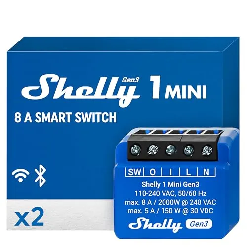 Shelly 1 Mini Gen3 – WiFi & Bluetooth Smart Switch Relais von Shelly
