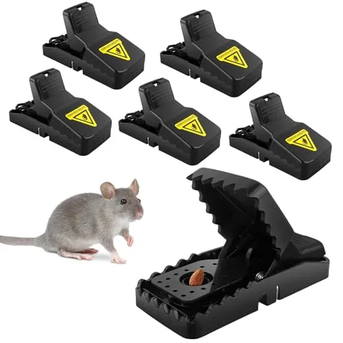 CNMTCCO Rattenfallen 6 Stück, Wiederverwendbare Schlagfallen,hochfeste ABS Plastikmausfallen,Für Innen- + Außen,ideal Rat Trap für Haus, Küche, Garten