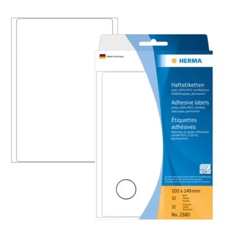 HERMA 2580 Vielzwecketiketten 100x149 mm weiß Papier matt Handbeschriftung 32 St