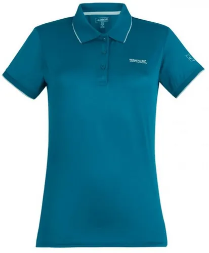 Regatta Remex II Kurzarm-Poloshirt Blau 14 für Damen - Bequemes Kurzarm-Poloshirt für aktive Freizeitgestaltung. Das schnell trocknende Material sorgt für hohen Tragekomfort und angenehme Frische bei jedem Abenteuer.