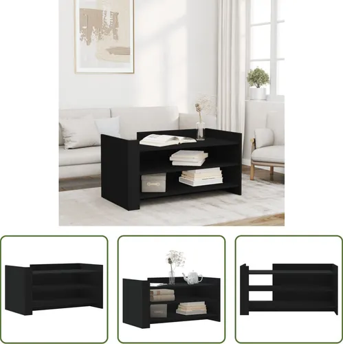 The Living Store Couchtisch Schwarz 100x50x50 cm
