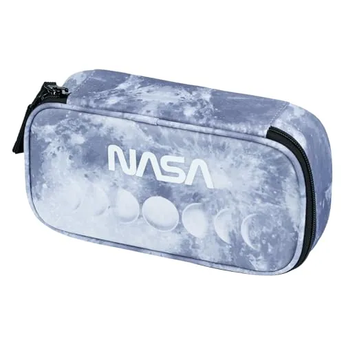 Baagl Federmäppchen für Jungen - Schulmäppchen für Schreibwaren - Schulsachen Federtasche, Kinder Federmappe, Etui für Schule (NASA Grey)