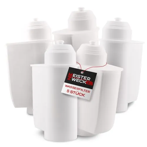 MEISTERZWECK4U - 5 Stück Ersatz Wasserfilter für Siemens EQ-Series & Bosch Kaffeevollautomaten - Wasserfilter für Kaffeemaschinen, schützt vor Kalkablagerungen und verbessert den Kaffeegeschmack für ein intensives Aroma – ideal für langanhaltenden Kaffeegenuss.