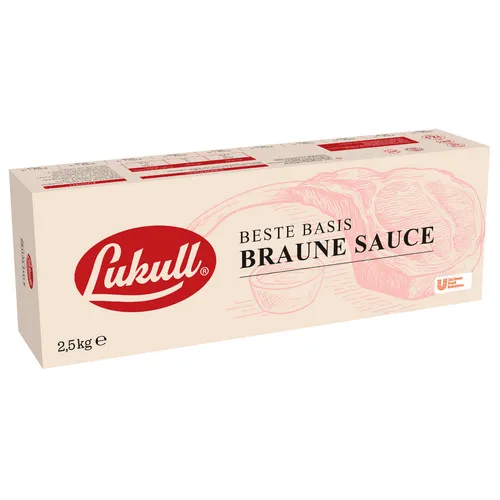 Lukull Beste Basis für Braune Sauce für Fleisch Wild Lamm 2500g - Salatdressing, perfekte schnittfeste Paste für die Zubereitung von köstlichen braunen Saucen für Fleisch und Wild, ideal für Gourmets und Kochliebhaber.