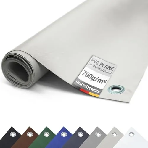 ANKO PVC Schutzplane 700g/m² - Reißfest und Wasserdicht - Abdeckplane aus hochwertigem PVC, ideal für ganzjährigen Außeneinsatz. Mit 700g/m² besonders stabil, UV-beständig und wasserdicht – perfekt für Garten, Transport und Industrie.