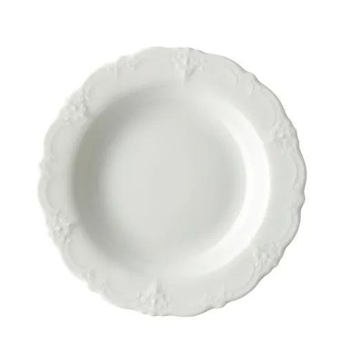 Hutschenreuther Suppenteller Baronesse Estelle Weiß, 24 cm - Eleganter Porzellan-Suppenteller in Weiß, 24 cm Durchmesser, ideal für festliche Anlässe und die tägliche Nutzung.