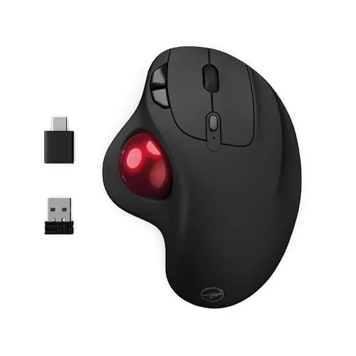 Mobility Lab Kabellose Trackball-Maus – Präzise Steuerung mit Daumenrad - Mäuse - Erleben Sie eine ergonomische Nutzung ohne Handbewegungen dank des Trackballs. Einstellbare DPI für individuelle Präzision und kabellose Freiheit bis zu 8 Meter.