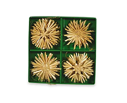 Riffelmacher 75365 - Stroh-Sterne, 14 Stück im Karton, Größe je Stern 6 cm, Baumschmuck, Gesteck, Dekoration, Weihnachten, Advent