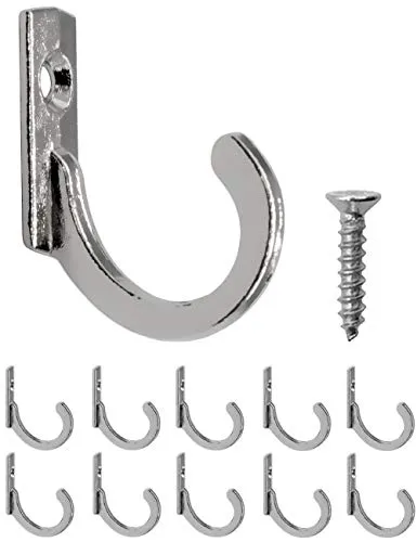 Fuxxer 10 Bilder-Haken Mini, Eisen-Haken, Chrome-Design, Vintage Retro, 23 mm, silber