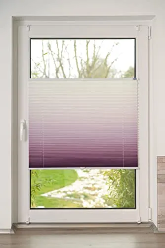 K-Home® Klemmfix-Plissee Farbverlauf Bordeaux B30 x H130 cm