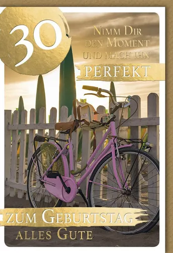 Verlag Dominique Grußkarten 30. Geburtstag - Glückwunschkarte im Format 11,5 x 17 cm mit Umschlag