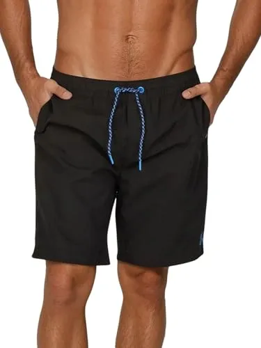 riverso Badeshorts Herren Badehose RIVDavid Regular Fit - Herren-Bademode in schwarz, 4XL, mit komfortablem Kordelzug und relaxter Passform für optimalen Tragekomfort beim Schwimmen und Sport.
